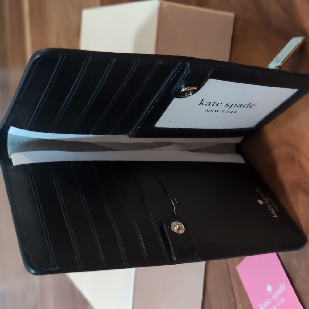 Kate Spade Saffino Leather Staci Large Slim Wallet Zip Compartment in Box❤️ - Picture 5 of 10
